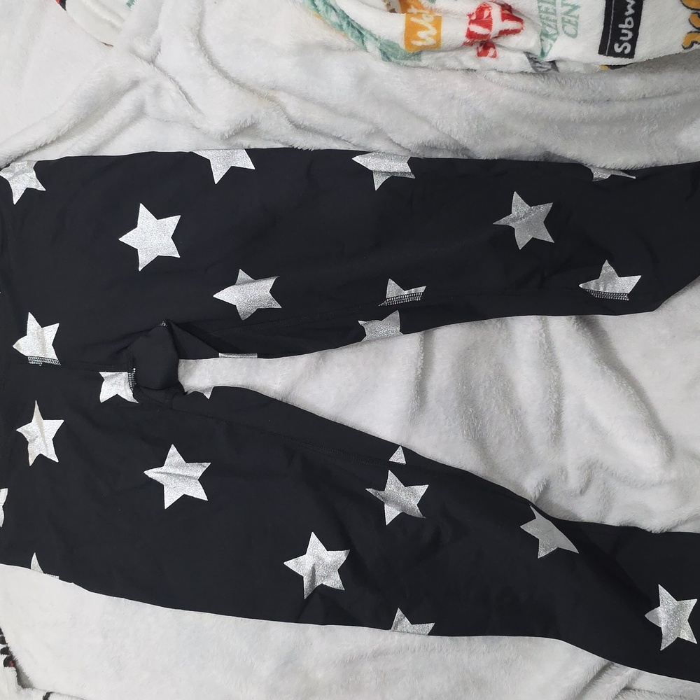 Terez Silver Star Foil Leggings